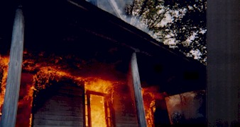 Outside View of House Fire